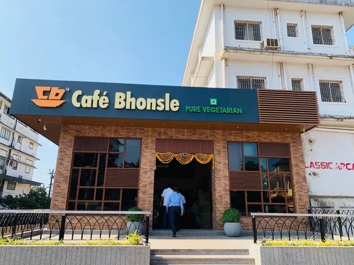 Cafe Bhonsle storefront and pure vegetarian cafe entrance